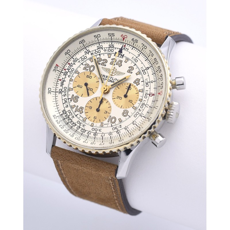 BREITLING (Chronographe Old Navitimer Cosmonaute / Or & Acier / ref. 81600F/B12019), vers 1991