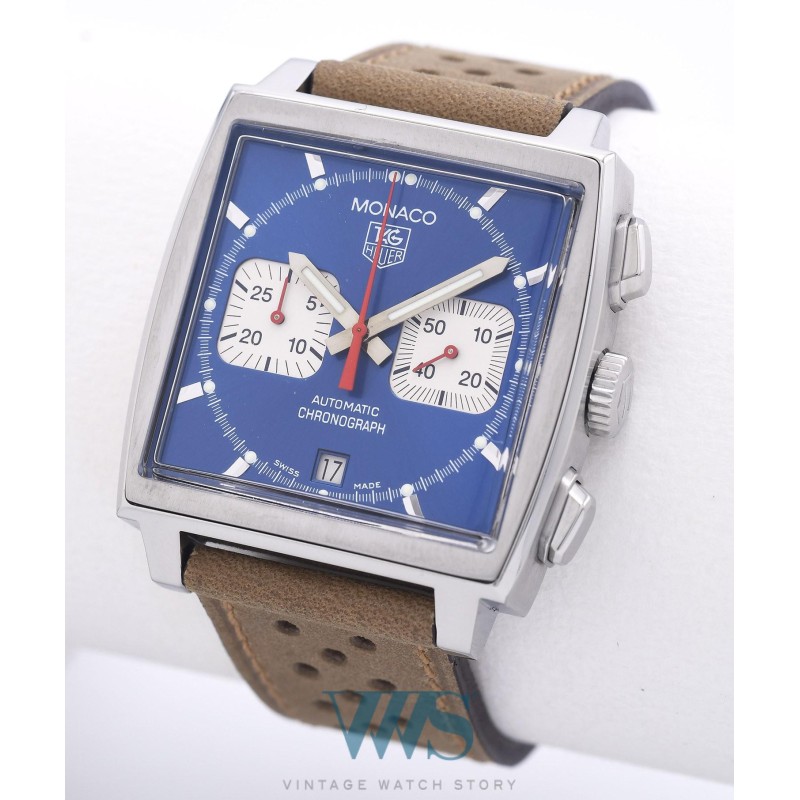 TAG HEUER (CHRONOGRAPHE MONACO BLUE / STEVE MCQUEEN / ref. CW2113-0), vers 2005