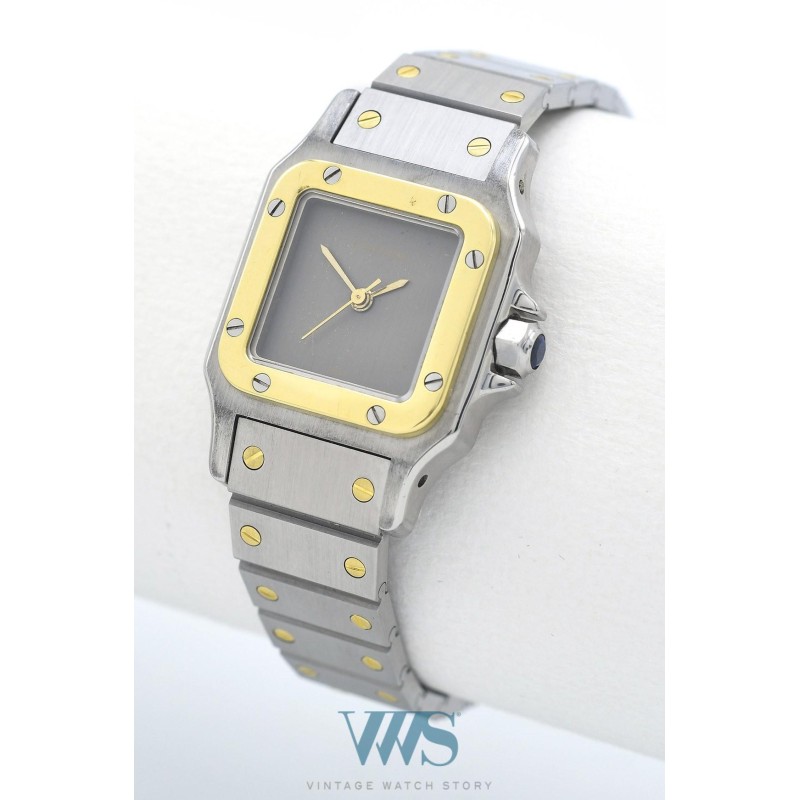 CARTIER (Santos Lady / Grey "Ghost dial - Or & Acier / ref. 0902), vers 1990