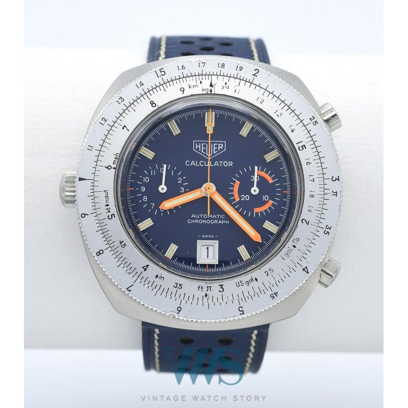 HEUER (CHRONOGRAPHE CALCULATOR - CHRONO-MATIC / BLUE / ref. 110.633