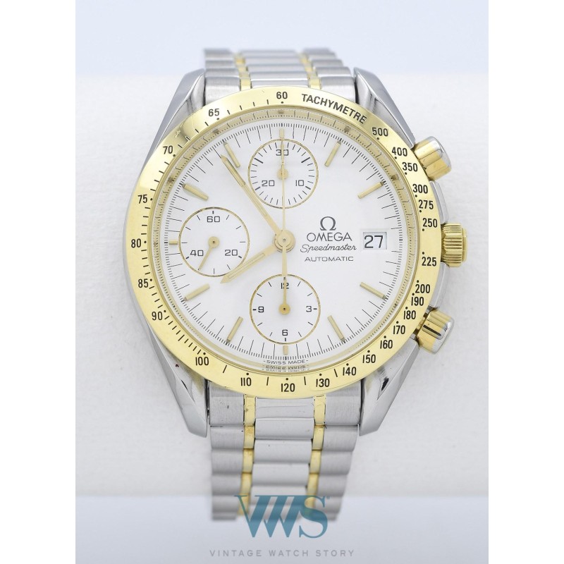 OMEGA (Chronographe Speedmaster Automatic Date / Gold & Steel - White